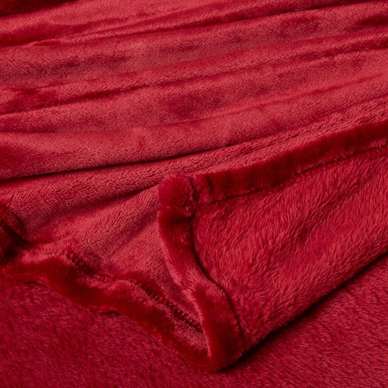 slide 3 of 3, King Microplush Blanket Red - Threshold™, 1 ct