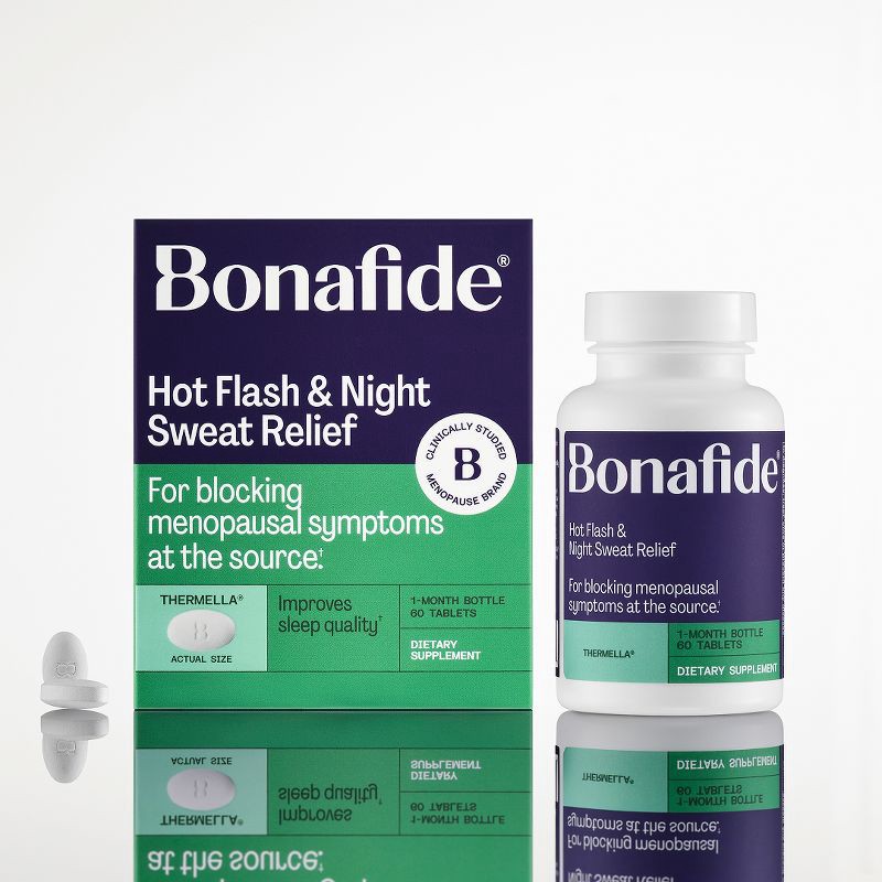 slide 2 of 10, Bonafide Hot Flash and Night Sweats Relief Tablets - 1 Month Supply - 60ct, 60 ct