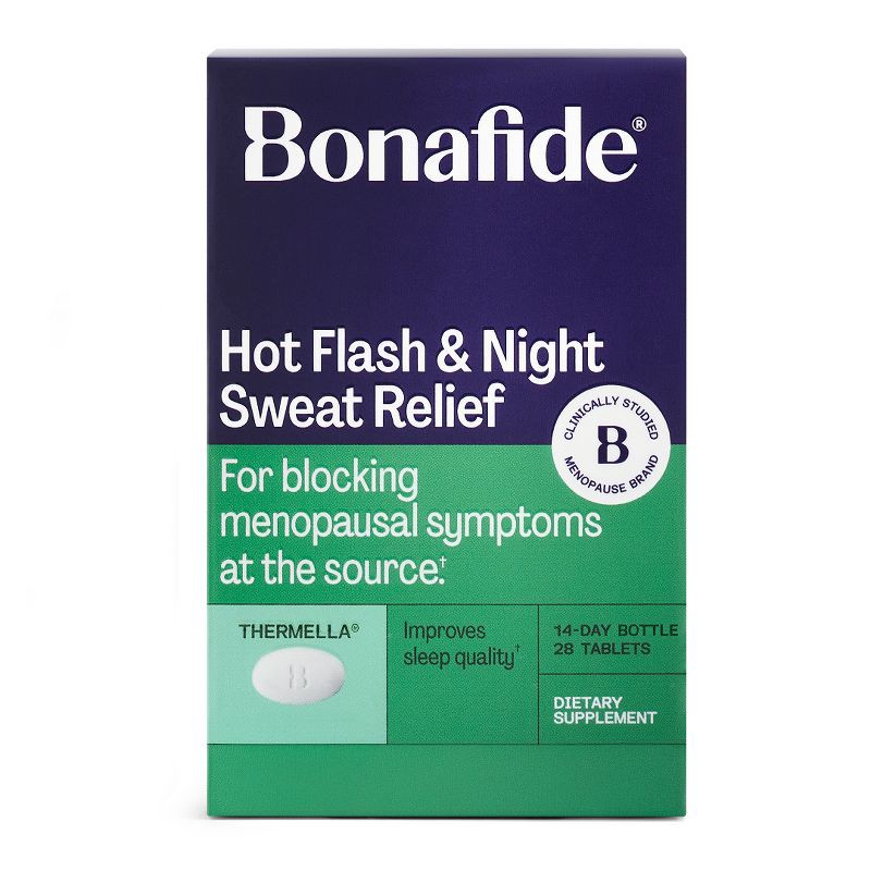 slide 1 of 10, Bonafide Hot Flash and Night Sweats Relief Tablets 14-Day Supply - 28ct, 28 ct