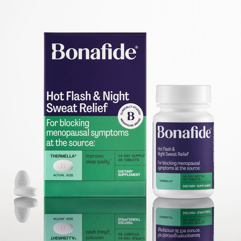 slide 2 of 10, Bonafide Hot Flash and Night Sweats Relief Tablets 14-Day Supply - 28ct, 28 ct