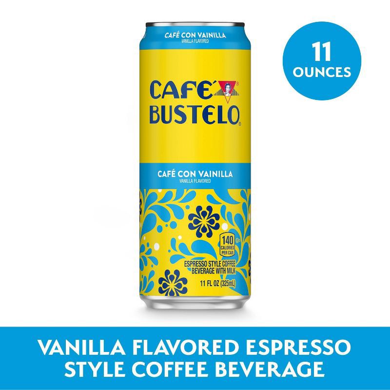 slide 2 of 6, Cafe Bustelo Cafe Con Vainilla Espresso Style Beverage with Milk - 11 fl oz, 11 fl oz