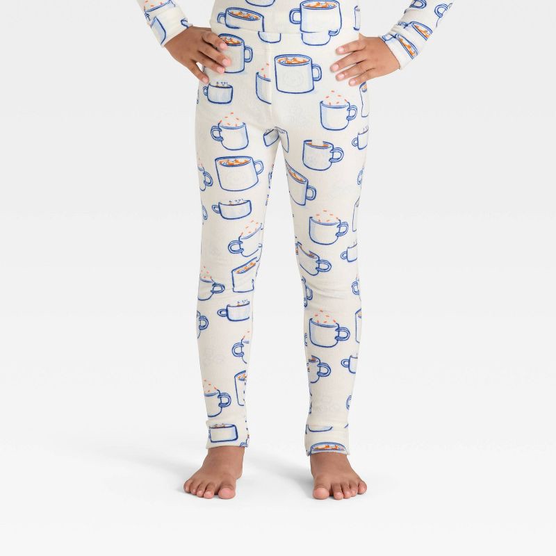 slide 4 of 4, Kids' 2pc Hot Cocoa Holiday Snuggly Soft Pajama Set - Cat & Jack™ Cream 8, 2 ct