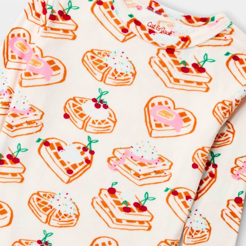 slide 3 of 3, Kids' Long Sleeve Snuggly Soft Pajama Set - Cat & Jack™ Off-White 10, 1 ct