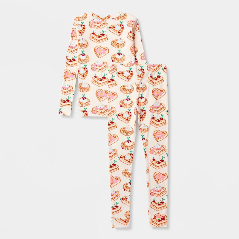 slide 2 of 3, Kids' Long Sleeve Snuggly Soft Pajama Set - Cat & Jack™ Off-White 12, 1 ct
