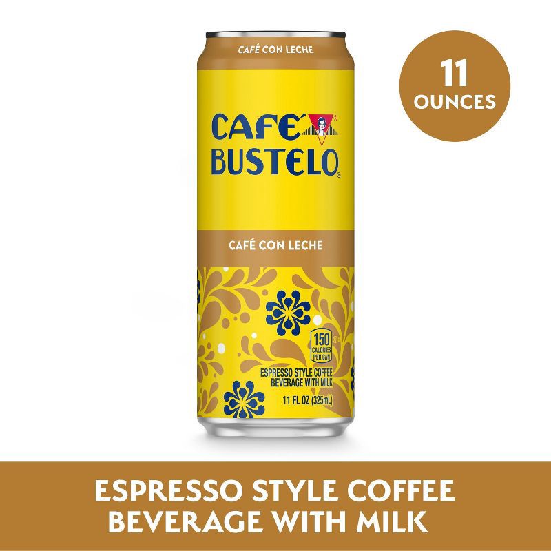 slide 2 of 6, Cafe Bustelo Cafe Con Leche Espresso Style Beverage with Milk - 11 fl oz, 11 fl oz