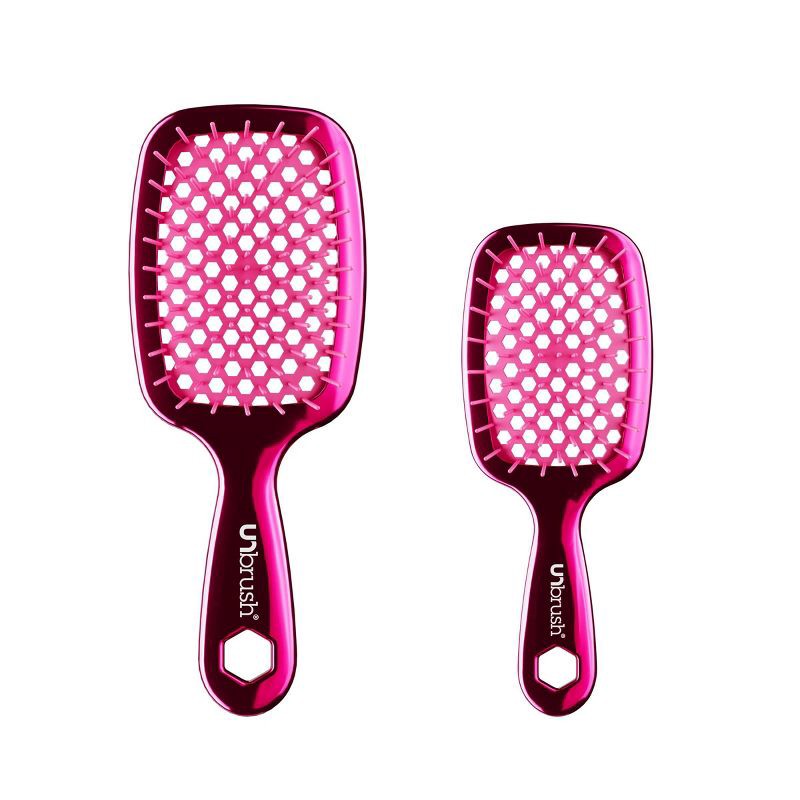 slide 2 of 5, UNbrush Hair Brush Holiday Gift Set - Cranberry Chrome - 2pk, 2 ct