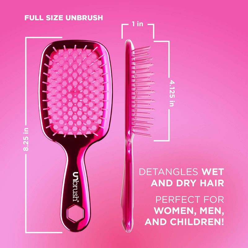 slide 4 of 5, UNbrush Hair Brush Holiday Gift Set - Cranberry Chrome - 2pk, 2 ct