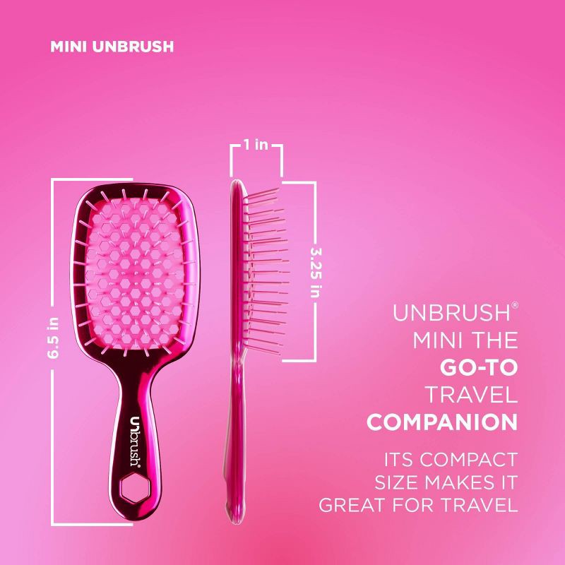 slide 5 of 5, UNbrush Hair Brush Holiday Gift Set - Cranberry Chrome - 2pk, 2 ct