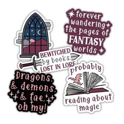 Kingdom of Threads Fantasy Reader 5-Vinyl Sticker pack