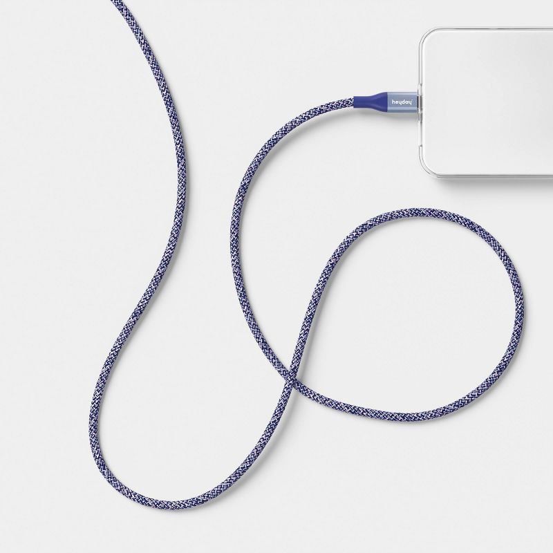 slide 2 of 3, 4ft USB-C to USB-C Braided Cable - heyday™ Future Dusk Dark Blue, 4 ft