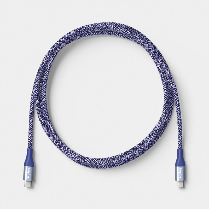 slide 3 of 3, 4ft USB-C to USB-C Braided Cable - heyday™ Future Dusk Dark Blue, 4 ft