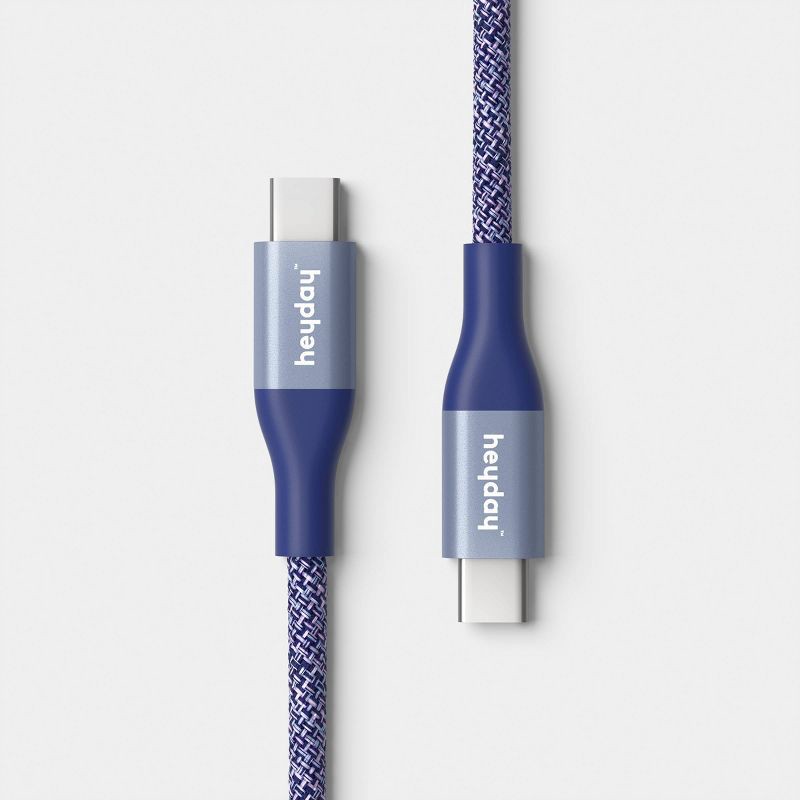 slide 1 of 3, 4ft USB-C to USB-C Braided Cable - heyday™ Future Dusk Dark Blue, 4 ft