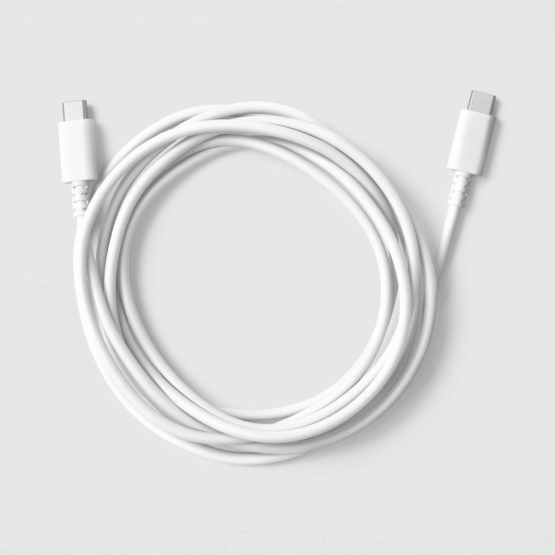 slide 2 of 3, 10ft USB-C to USB-C Cable - dealworthy™ White, 10 ft