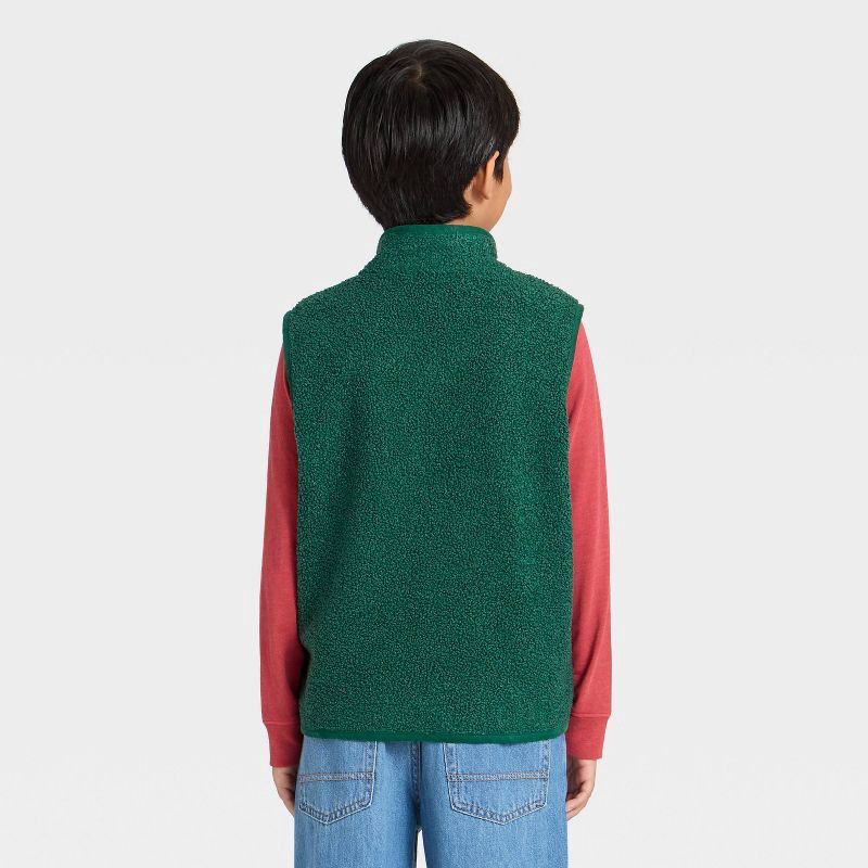slide 2 of 3, Boys' Zip-Up Vest Coat - Cat & Jack™ Dark Teal Green L, 1 ct