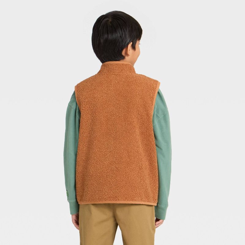 slide 2 of 3, Boys' Zip-Up Vest Coat - Cat & Jack™ Brown S, 1 ct