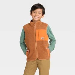 Boys' Zip-Up Vest Coat - Cat & Jack™ Brown S