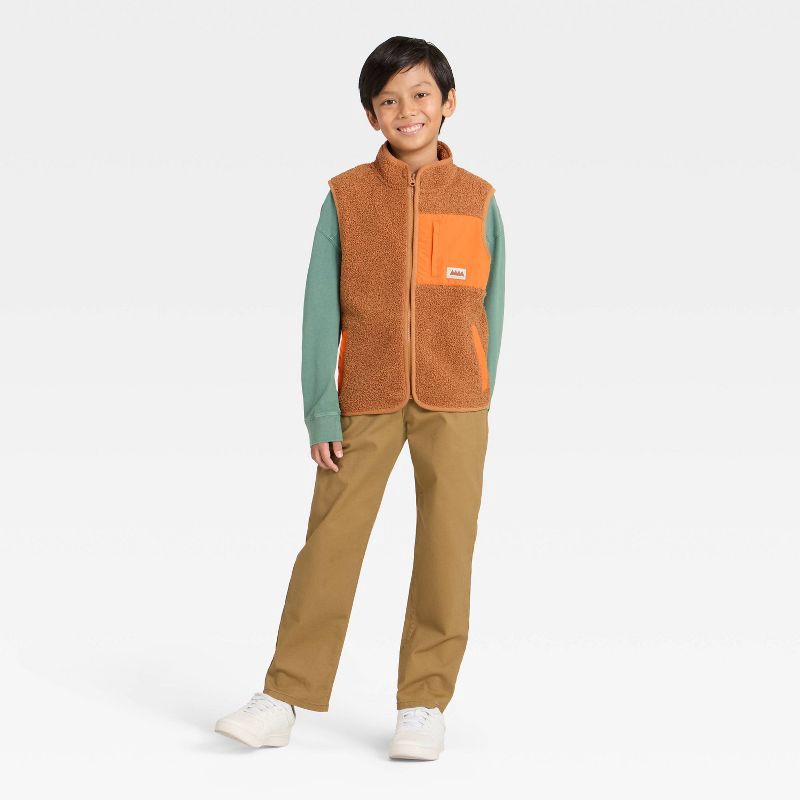 slide 3 of 3, Boys' Zip-Up Vest Coat - Cat & Jack™ Brown M, 1 ct