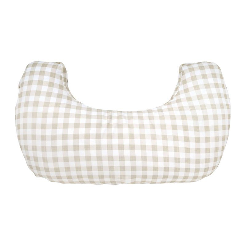 slide 1 of 7, Boppy momkind Nursing Pillow - Taupe Gingham Check, 1 ct