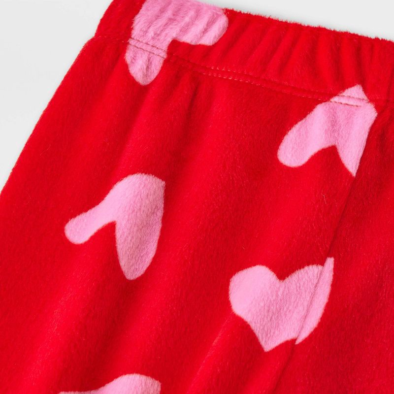 slide 4 of 4, Toddler 2pc Hearts Snuggly Soft Pajama Set - Cat & Jack™ Red 4T, 2 ct