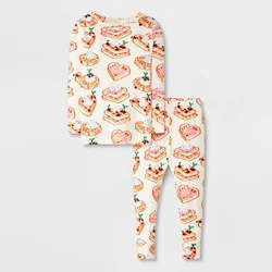 Toddler 2pc Waffles Snuggly Soft Pajama Set - Cat & Jack™ Cream 2T