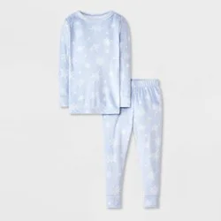 Toddler 2pc Snowflake Snuggly Soft Pajama Set - Cat & Jack™ Light Blue 3T