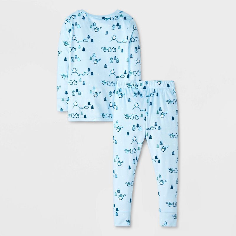 slide 2 of 4, Toddler Boys' 2pc Penguins Snuggly Soft Pajama Set - Cat & Jack™ Blue 12M, 2 ct