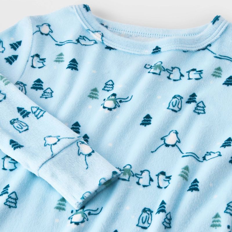 slide 3 of 4, Toddler Boys' 2pc Penguins Snuggly Soft Pajama Set - Cat & Jack™ Blue 12M, 2 ct