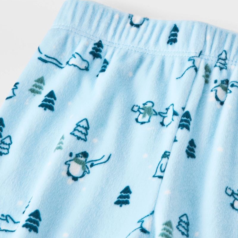 slide 4 of 4, Toddler Boys' 2pc Penguins Snuggly Soft Pajama Set - Cat & Jack™ Blue 12M, 2 ct