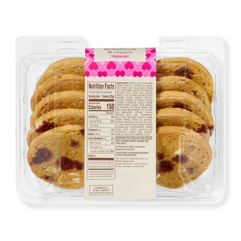 slide 2 of 3, Valentine's Day Strawberries and Cream Cookies - 12.5oz - Favorite Day™, 12.5 oz