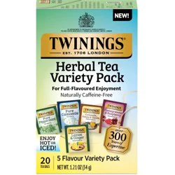 Twinings Five Flavor Variety Herbal Tea Bags - Caffeine Free - 1.21oz/20ct