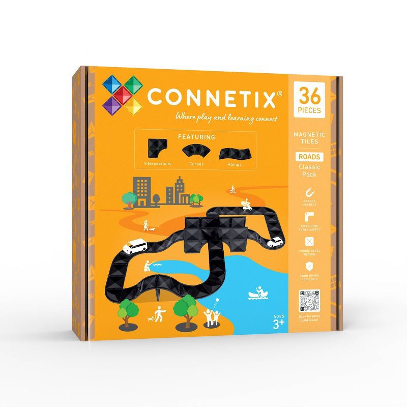 slide 9 of 9, CONNETIX Magnetic Tiles Roads Classic Pack Building Blocks 36pc, 36 ct