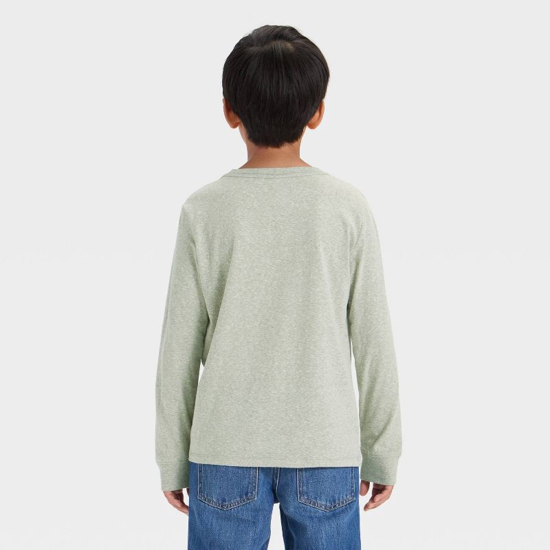 slide 2 of 3, Boys' Long Sleeve T-Shirt - Cat & Jack™ Olive Green XL, 1 ct
