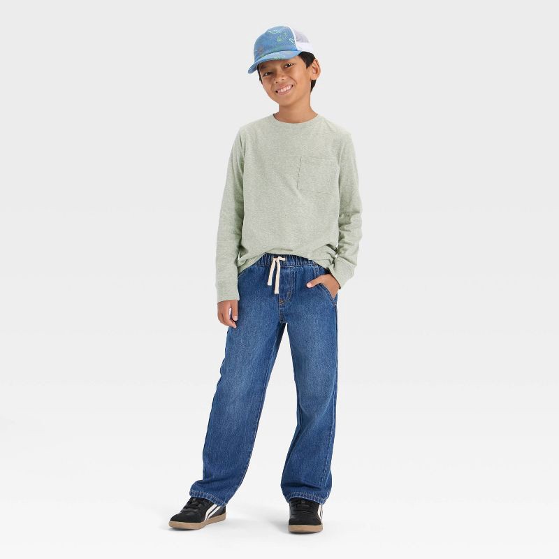 slide 3 of 3, Boys' Long Sleeve T-Shirt - Cat & Jack™ Olive Green XL, 1 ct