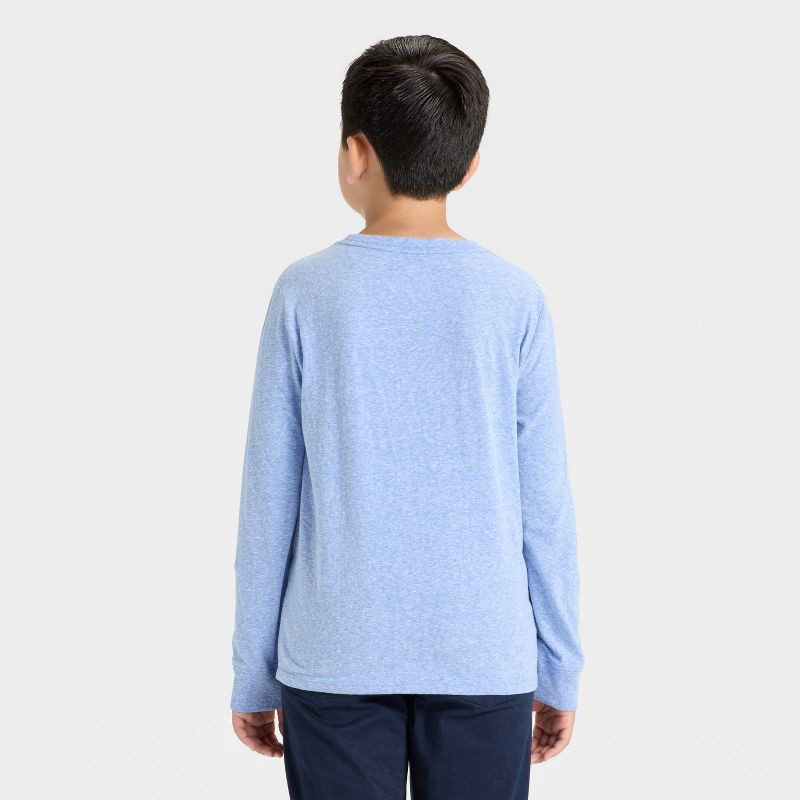 slide 2 of 3, Boys' Long Sleeve T-Shirt - Cat & Jack™ Blue M, 1 ct