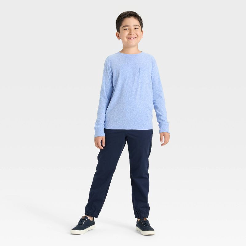 slide 3 of 3, Boys' Long Sleeve T-Shirt - Cat & Jack™ Blue M, 1 ct