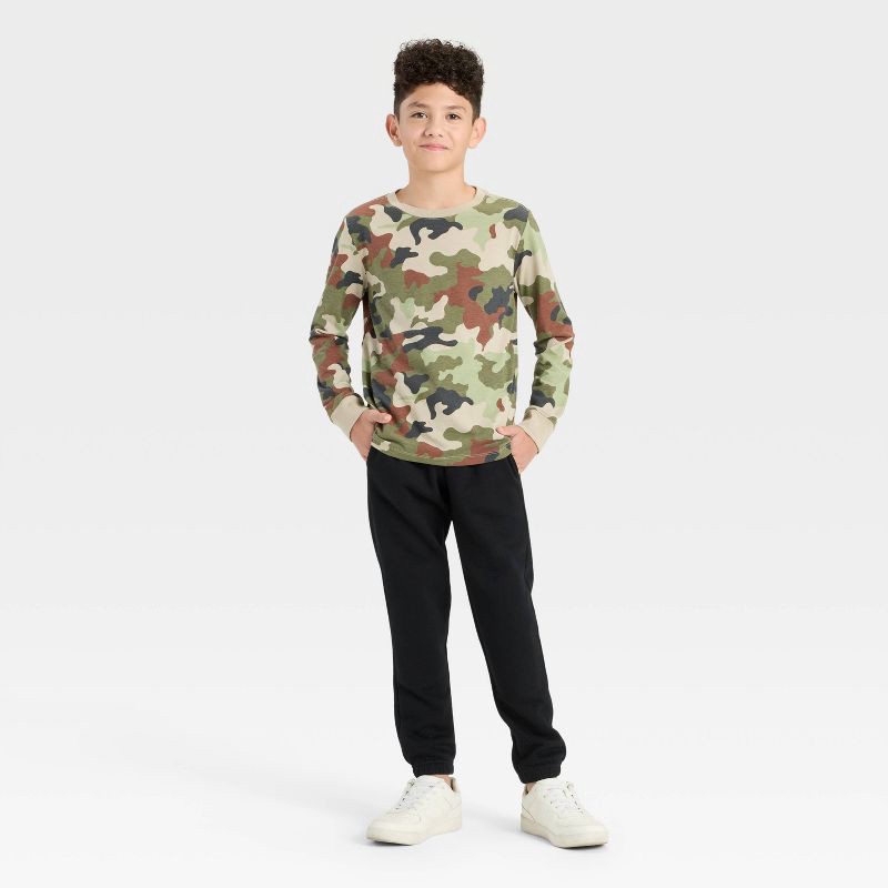 slide 3 of 3, Boys' Long Sleeve Camo T-Shirt - Cat & Jack™ Khaki XL, 1 ct