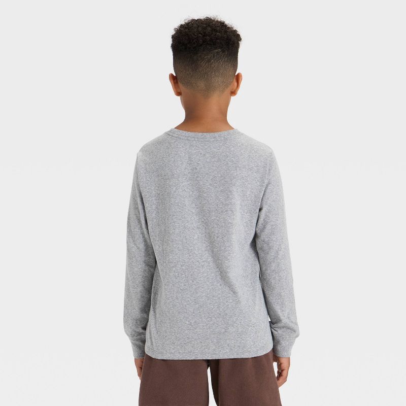 slide 2 of 3, Boys' Long Sleeve T-Shirt - Cat & Jack™ Light Gray XL, 1 ct