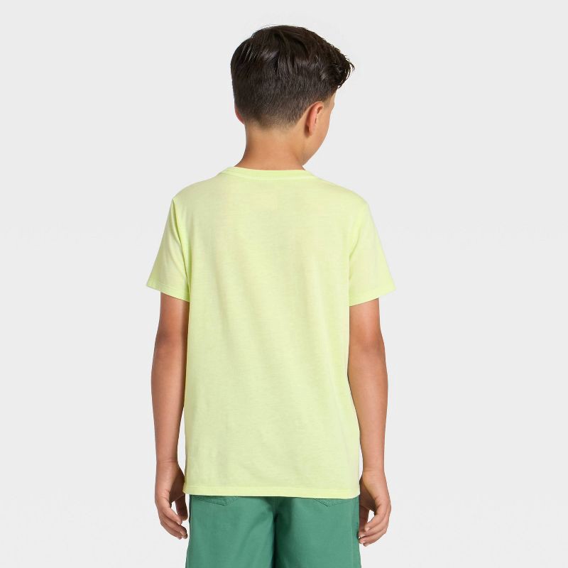 slide 2 of 3, Boys' Short Sleeve Washed Pocket T-Shirt - Cat & Jack™ Light Green M, 1 ct