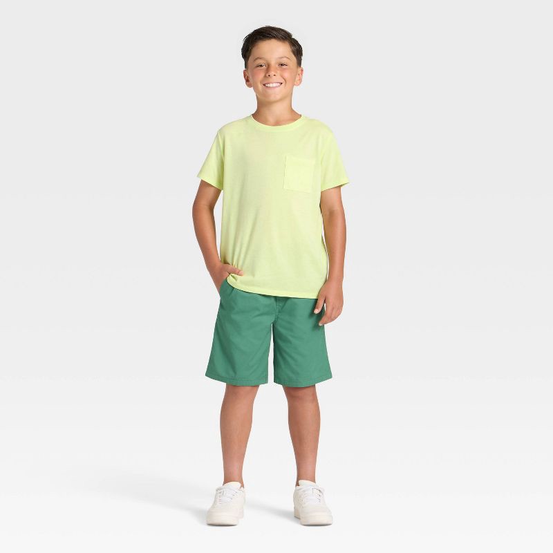 slide 3 of 3, Boys' Short Sleeve Washed Pocket T-Shirt - Cat & Jack™ Light Green XL, 1 ct