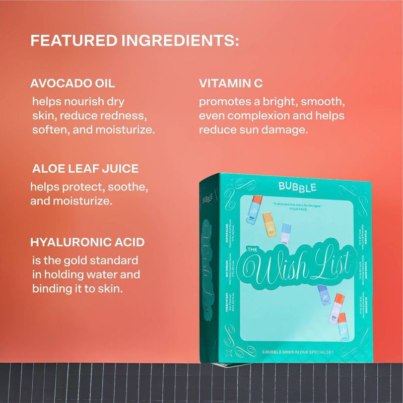 slide 7 of 7, Bubble Skincare The Wish List Mini Essential Gift Set - 6ct, 6 ct