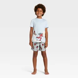 Boys' 2pc Short Sleeve Christmas Pajama Set - Cat & Jack™ Blue S