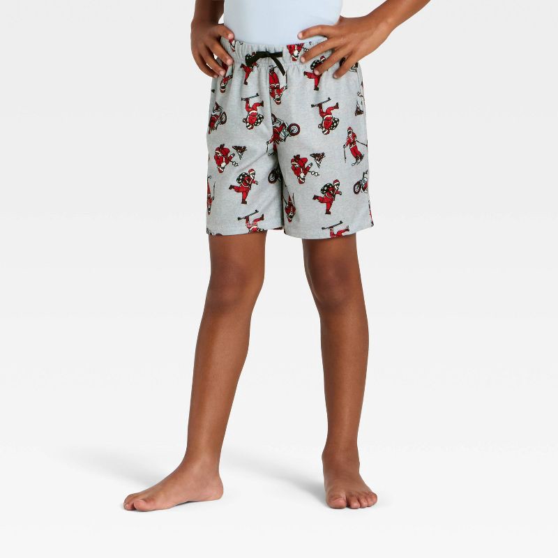 slide 4 of 4, Boys' 2pc Short Sleeve Christmas Pajama Set - Cat & Jack™ Blue L, 2 ct