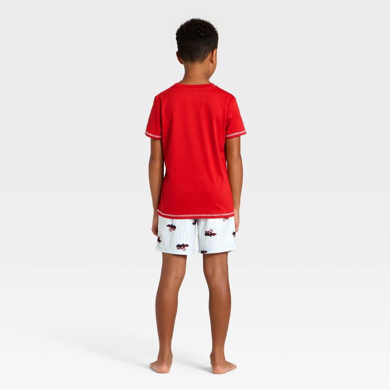 slide 2 of 4, Boys' 2pc Striped Short Sleeve Christmas Pajama Set - Cat & Jack™ Red L, 2 ct