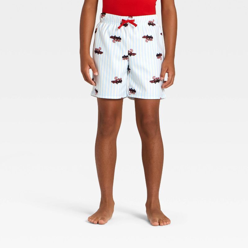 slide 4 of 4, Boys' 2pc Striped Short Sleeve Christmas Pajama Set - Cat & Jack™ Red XL, 2 ct