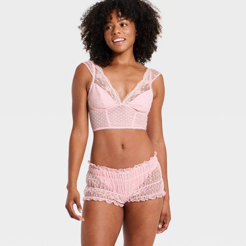 slide 3 of 5, Women's Heart Lace Bra Top - Wild Fable™ Light Pink M, 1 ct