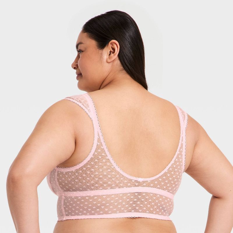 slide 2 of 3, Women's Heart Lace Bra Top - Wild Fable™ Light Pink XXL, 1 ct