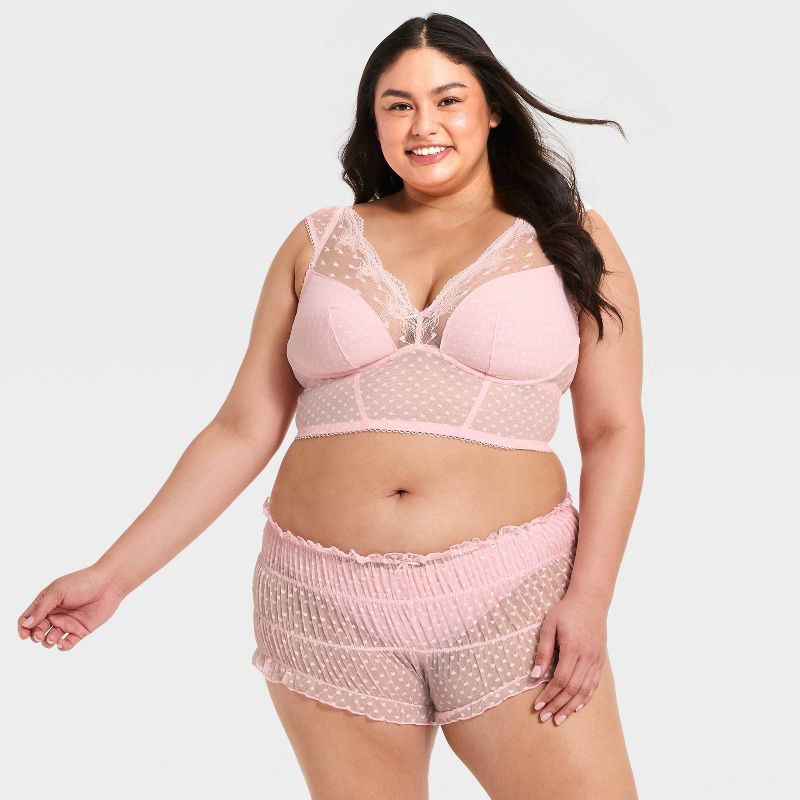 slide 3 of 3, Women's Heart Lace Bra Top - Wild Fable™ Light Pink XXL, 1 ct