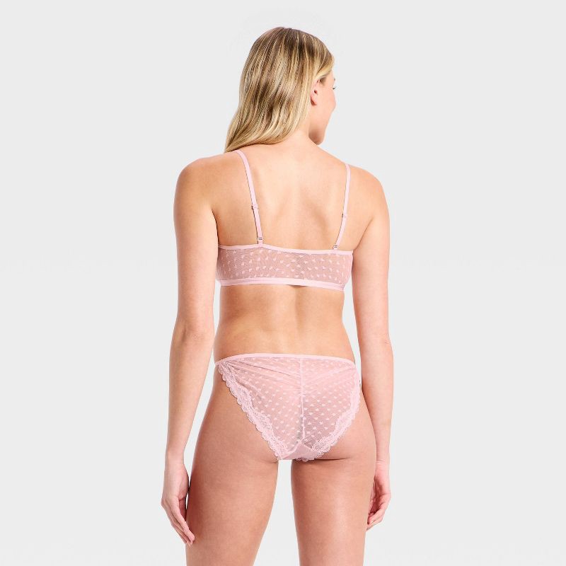 slide 2 of 5, Women's Heart Lace Bralette & Cheeky Set - Wild Fable™ Light Pink S, 1 ct