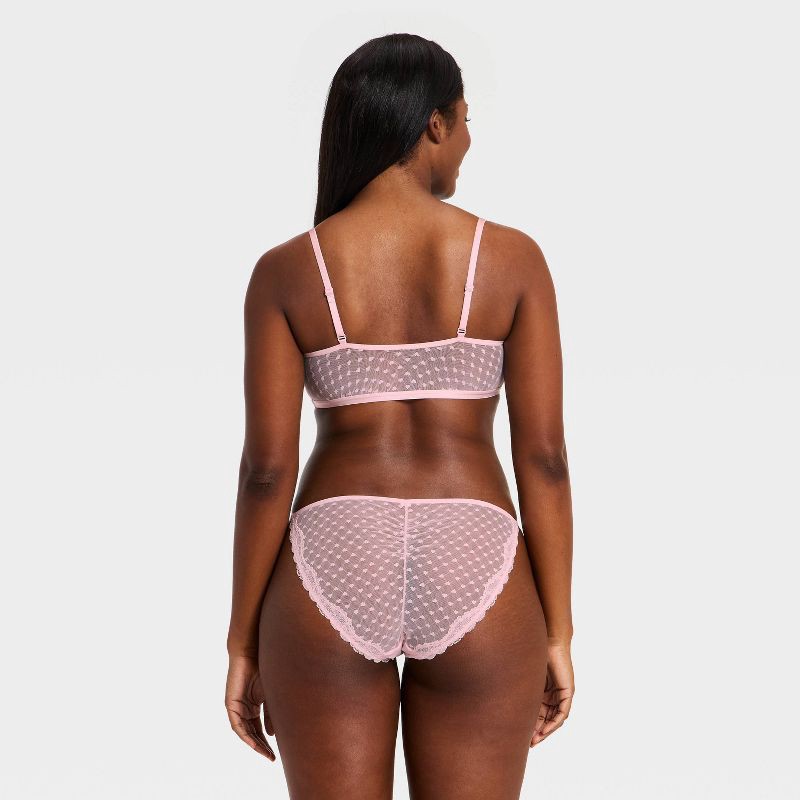 slide 5 of 5, Women's Heart Lace Bralette & Cheeky Set - Wild Fable™ Light Pink S, 1 ct
