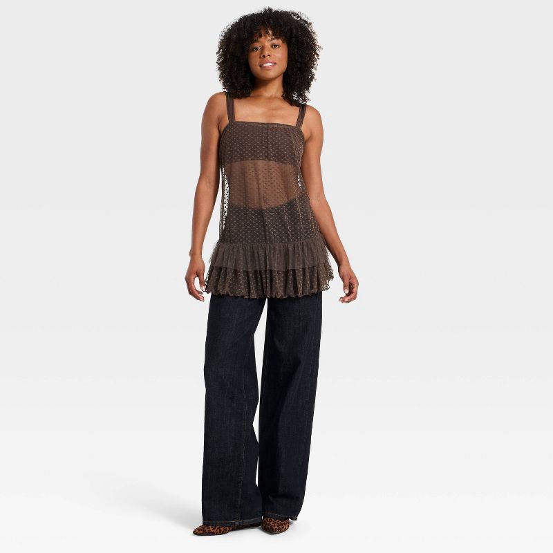 slide 3 of 5, Women's Heart Lace Slip Dress - Wild Fable™ Brown XXS, 1 ct